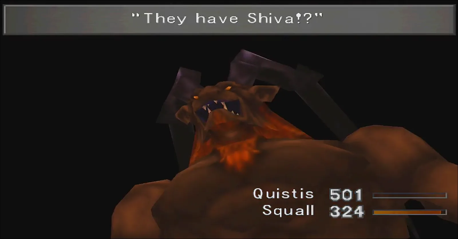 Ifrit in FF8 saying 'They have Shiva?!'